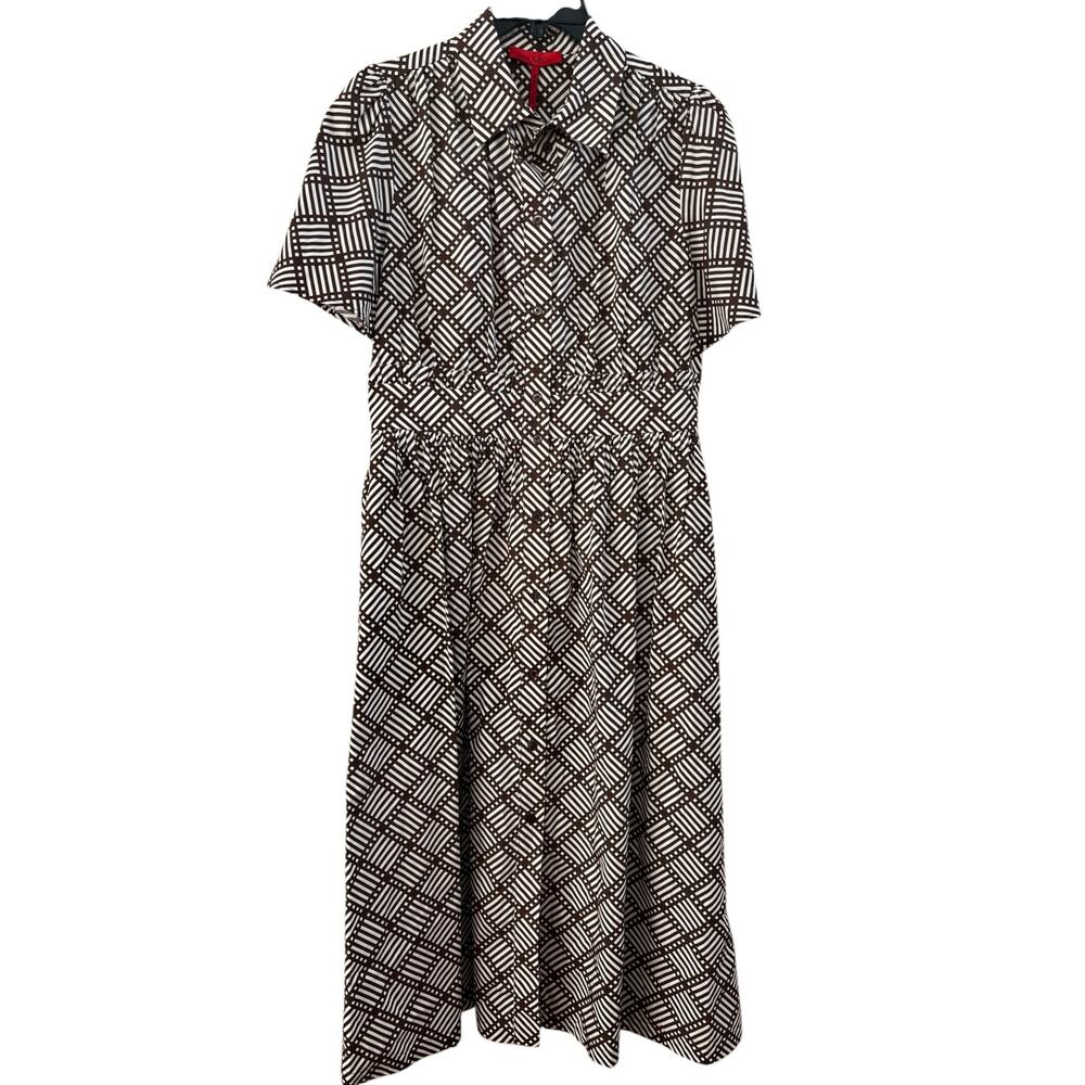Max & Co x Duro Olowu GAO patterned midi dress | Sz 8, Brown NWT - Picture 13 of 15